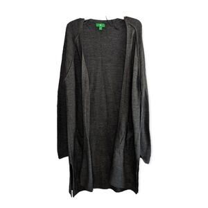 NWT Dip Womens Dark Gray Long Duster Cardigan Acrylic Sweater Fall Office XL